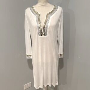 Sequin V-Neck Cover Up Measurements: 22” Armpit to Armpit and 37” long